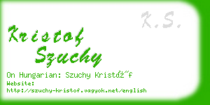 kristof szuchy business card